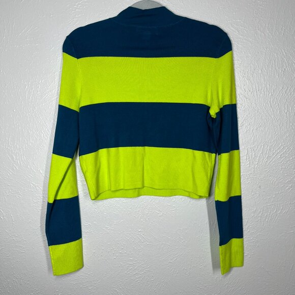 Victor Glemaud x Target Striped Mock Turtleneck Blue/Green Pullover Sweater - Picture 3 of 10